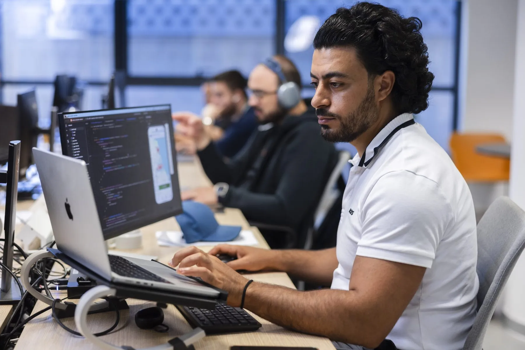 A developer working on platform code