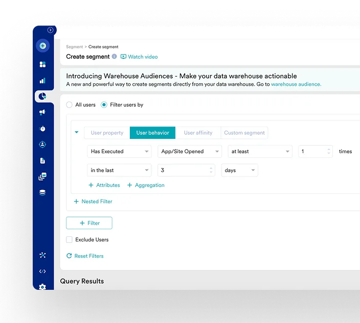 Dispatch portal customer segment builder, filtering passengers by how they use the app