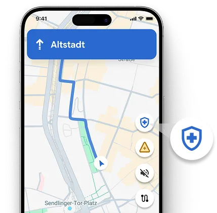 Driver app navigation screen with the emergency button