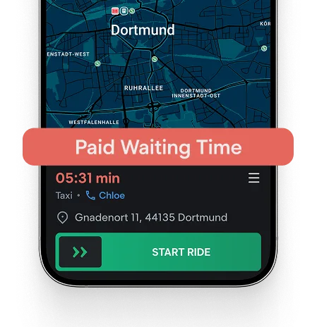 Driver app paid waiting time counter running before the ride starts