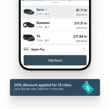 Fahrgast-App mit reduzierten Preisen nach Einlösen einer Aktion